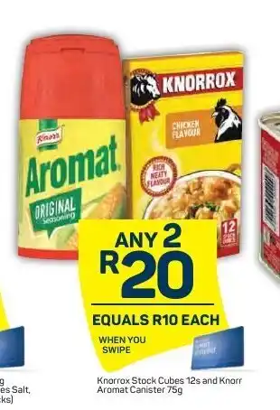 Pick n Pay Knorrox Stock Cubes 12s and Knorr Aromat Canister 75g offer