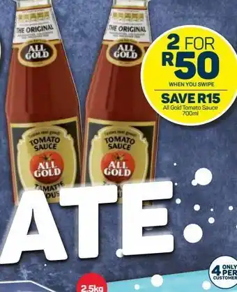 Pick n Pay All gold tomato sauce 2 offer