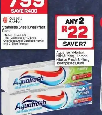 Pick n Pay Aquafresh toothpaste 2 offer