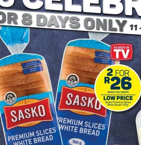 Sasko bread 2 offer at Pick n Pay