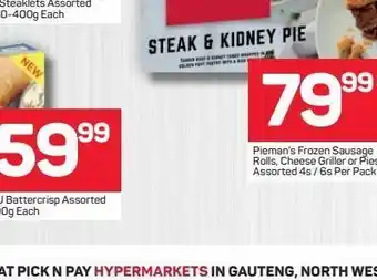 Pick n Pay Hypermarket Piemans pies offer