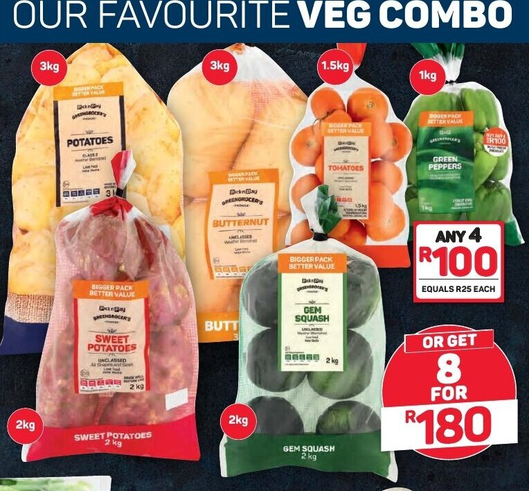 Veg Combo offer at Pick n Pay