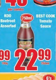 Boxer Best cook tomato sauce offer