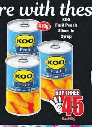 Boxer Koo peaches in syrup 3 offer