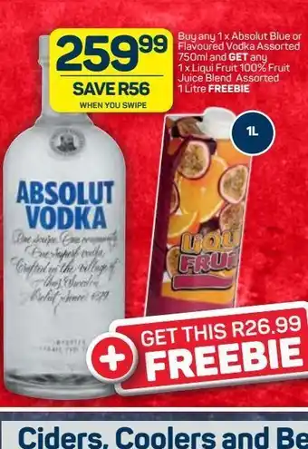 Pick n Pay Absolut vodka offer