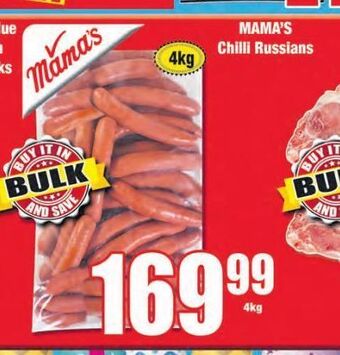 Boxer Mama's chilli russians offer