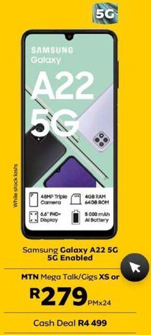 MTN Samsung galaxy a22 5g offer