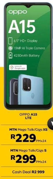 MTN Oppo a15 lte offer