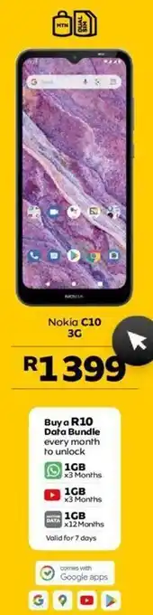 MTN Nokia c10 3g offer