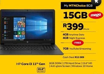 MTN Hp core i3 11 gen offer