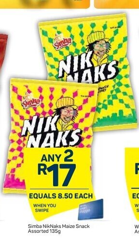 Pick n Pay Simba NikNaks Maize Snack Assorted 135g offer
