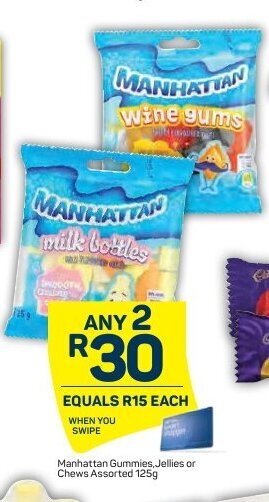 Pick n Pay Manhattan Gummies, Jellies or Chews Assorted 125g offer