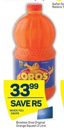 Pick n Pay Brookes Oros Original Orange Squash 2 Litre offer