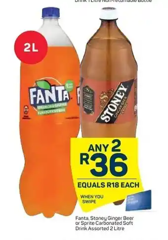 Pick n Pay Fanta, Stoney Ginger Beer or Sprite Carbonate Soft Drink Assorted 2 Litre offer
