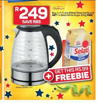 Pick n Pay Ribbed Glass Kettle 1x1.7Litre offer