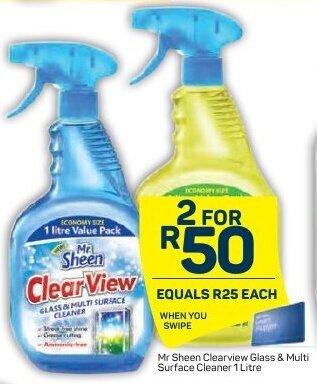 Pick n Pay Mr Sheen Clearview Glass & Multi Surface Cleaner 1 Litre offer