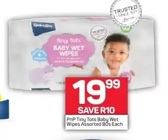 Pick n Pay PnP Tiny Tots Baby Wet Wipes Assorted 80's offer