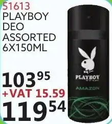 Africa Cash and Carry Playboy Deo Assorted 51613 offer