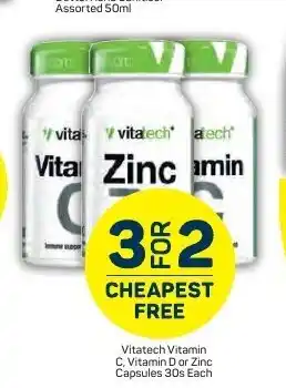 Vitatech Vitamin C, Vitamin D, or Zinc Capsules 30s
