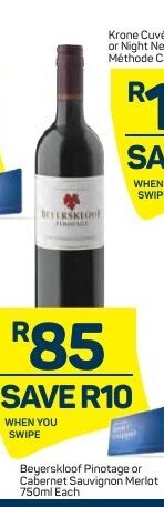 Pick n Pay Beyerskloof Pinotage or Cabernet Sauvignon Merlot 750ml offer