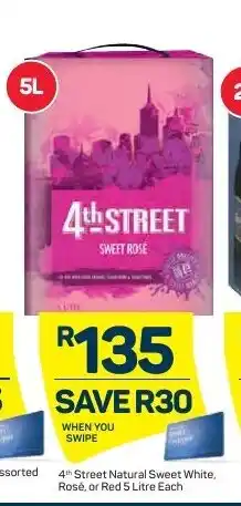 Pick n Pay 4th Stree Natural Sweet White, Rosé, or Red 5 Litre offer