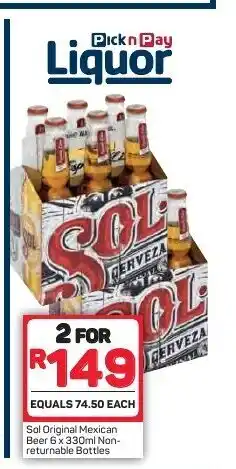 Sol Original Mexican Beer 6x330ml