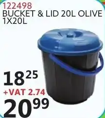 Africa Cash and Carry Bucket & Lid 20L Olive 122498 offer