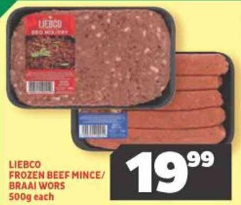 Usave Liebco Frozen Beef Mince/Braai Wors 500g offer