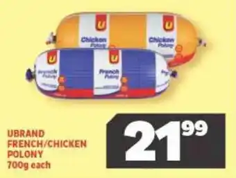 Usave Ubrand French/Chicken Polony 700g offer