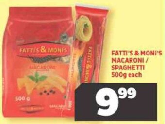 Usave Fatti's & Moni's Macaroni/Spaghetti 500g offer