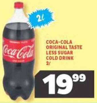 Usave Coca-Cola Original Taste Less Sugar Cold Drink 2L offer