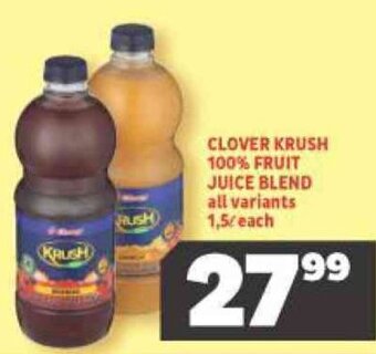 Usave Clover Krush 100% Fruit Juice Blend 1,5L offer