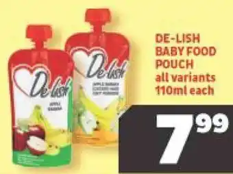 Usave De-Lish Baby Food Pouch 110ml offer
