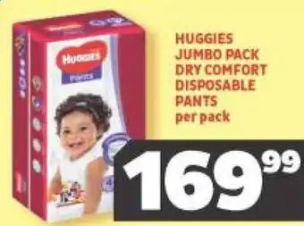 Usave Huggies Jumbo Pack Dry Comfort Disposable Pants offer