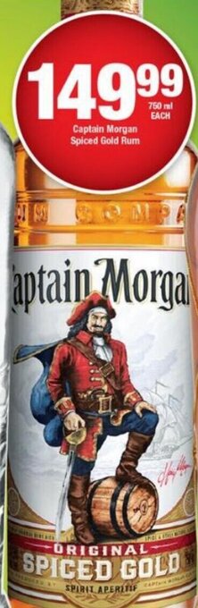 Captain Morgan Spiced Gold Rum 750ml