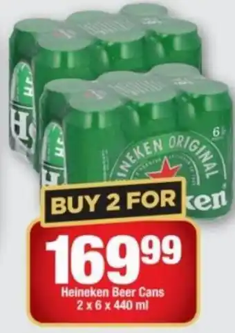 OK Liquor Heineken Beer Cans 2x6x440ml offer