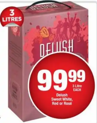 OK Liquor Delush Sweet White, Red or Rosé 3L offer