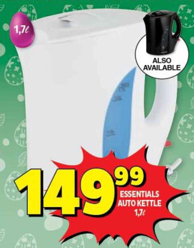 Essentials Auto Kettle 1,7L offer at Usave