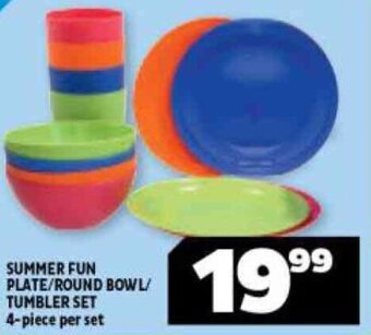 Usave Summer Fun Plate/Round Bowl/Tumbler Set 4-piece offer