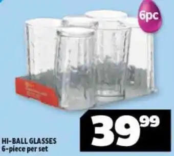 Usave Hi-Ball Glasses 6-piece offer