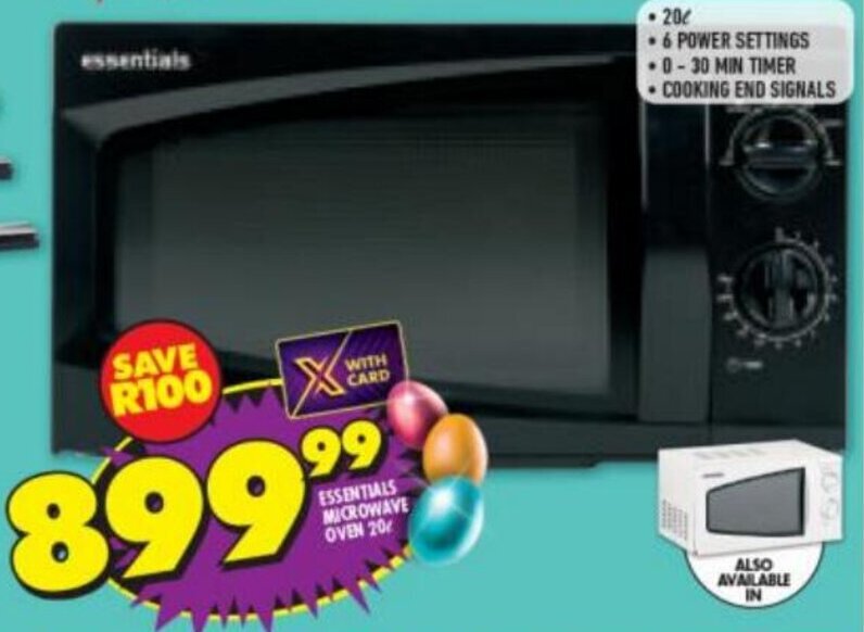 Essentials Microwave Oven 20L offer at Shoprite