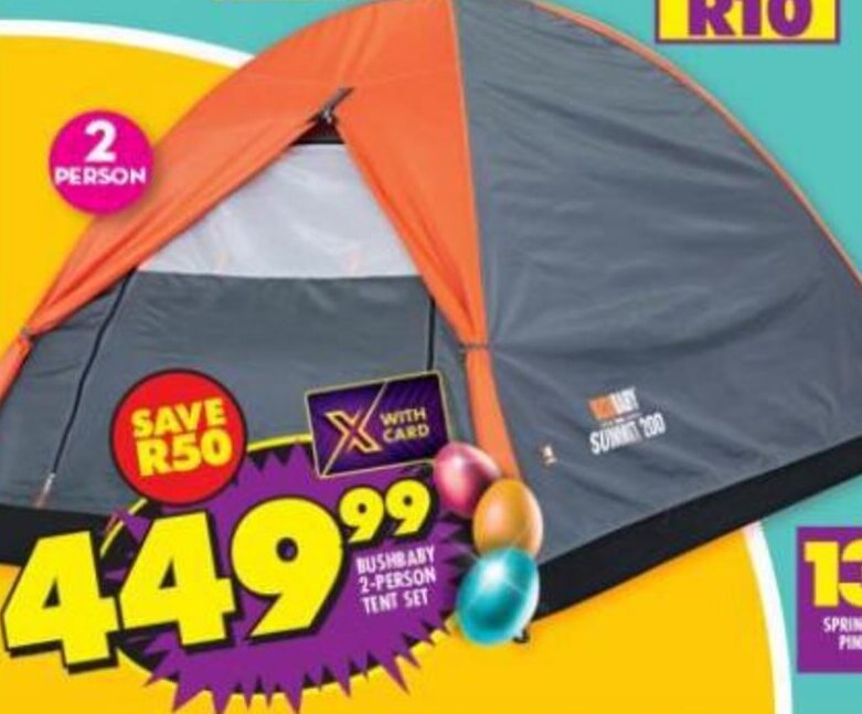 Bushbaby 2Person Tent Set offer at Shoprite