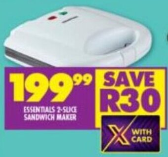 Shoprite Essentials 2-Slice Sandwich Maker offer