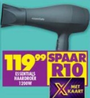 Shoprite Essentials Hair Dryer 1200w offer
