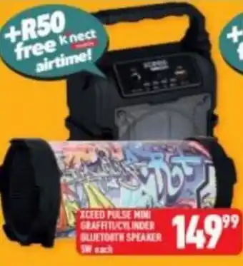 Shoprite Xceed Pulse Mini Graffitu/Cylinder Bluetooth Speaker 5w offer