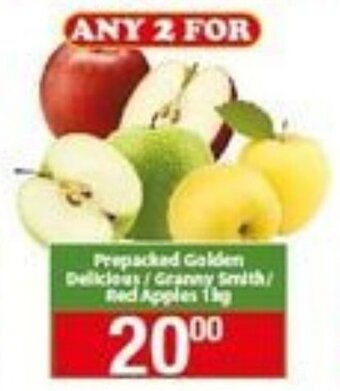 Prepacked Golden Delicious / Granny Smith / Red Apples 1kg