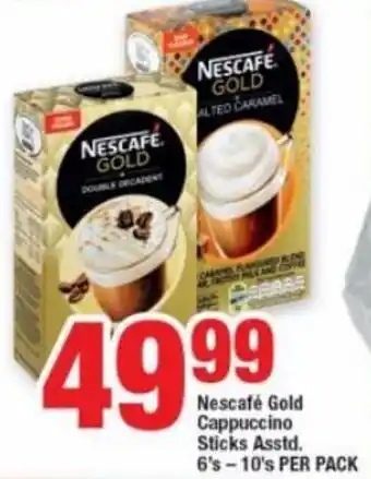 OK Foods Nescafé Gold Cappuccino Sticks 6's-10's per pack offer