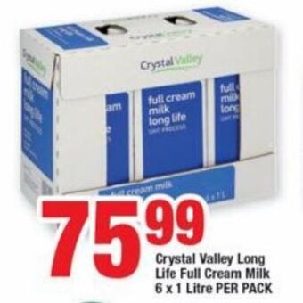 OK Foods Crystal Valley Long Life Full Cream Milk 6x1L offer