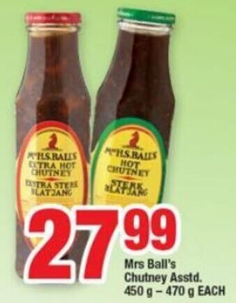 OK Foods Mrs Ball's Chutney 450g-470g offer