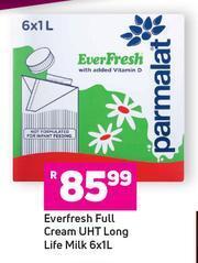 Game Parmalat Everfresh Full Cream UHT Long Life Milk-6 x 1Ltr offer